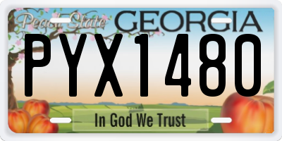 GA license plate PYX1480