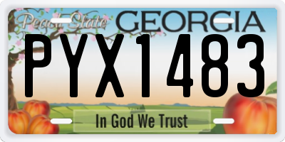 GA license plate PYX1483