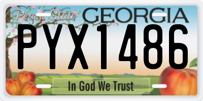 GA license plate PYX1486