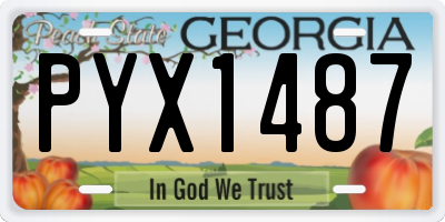 GA license plate PYX1487
