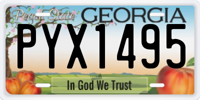 GA license plate PYX1495