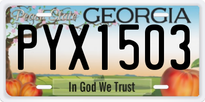 GA license plate PYX1503