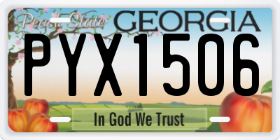 GA license plate PYX1506