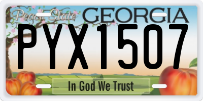 GA license plate PYX1507