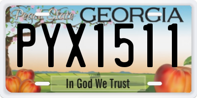 GA license plate PYX1511