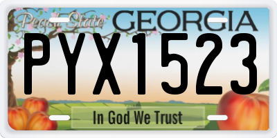 GA license plate PYX1523