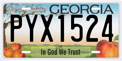 GA license plate PYX1524