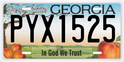 GA license plate PYX1525
