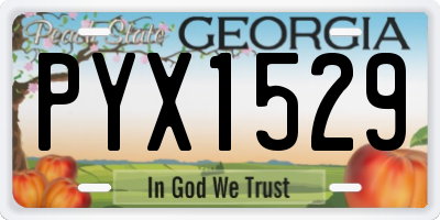 GA license plate PYX1529