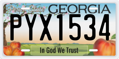 GA license plate PYX1534