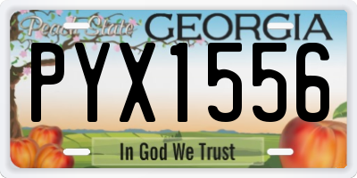 GA license plate PYX1556