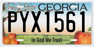 GA license plate PYX1561