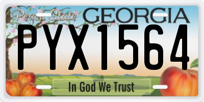 GA license plate PYX1564