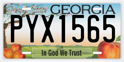 GA license plate PYX1565