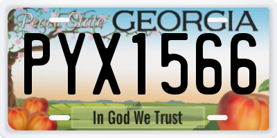 GA license plate PYX1566