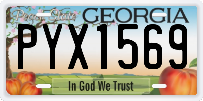 GA license plate PYX1569