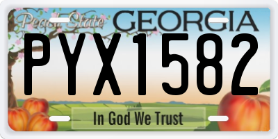 GA license plate PYX1582