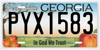 GA license plate PYX1583