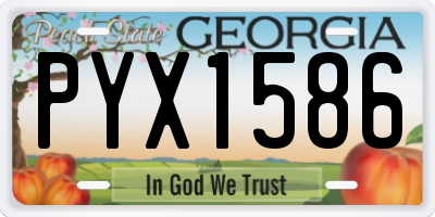 GA license plate PYX1586
