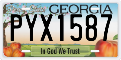 GA license plate PYX1587