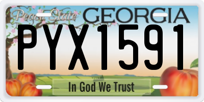 GA license plate PYX1591