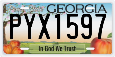 GA license plate PYX1597