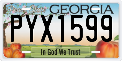 GA license plate PYX1599