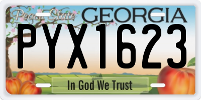 GA license plate PYX1623