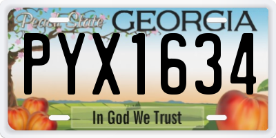 GA license plate PYX1634