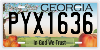 GA license plate PYX1636