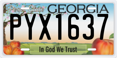 GA license plate PYX1637