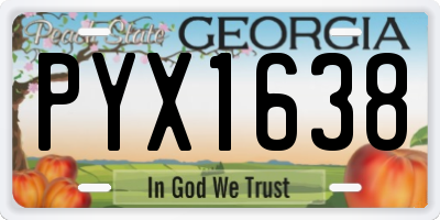 GA license plate PYX1638