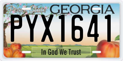 GA license plate PYX1641