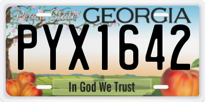 GA license plate PYX1642