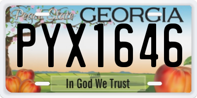 GA license plate PYX1646