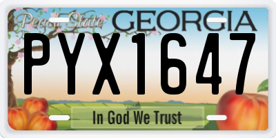 GA license plate PYX1647