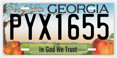 GA license plate PYX1655