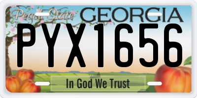 GA license plate PYX1656