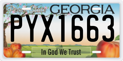 GA license plate PYX1663