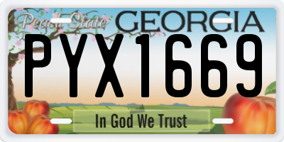 GA license plate PYX1669