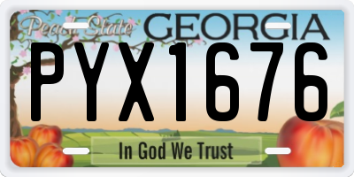 GA license plate PYX1676