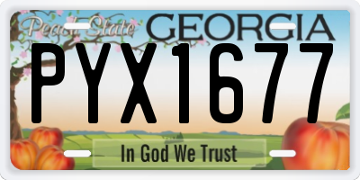 GA license plate PYX1677