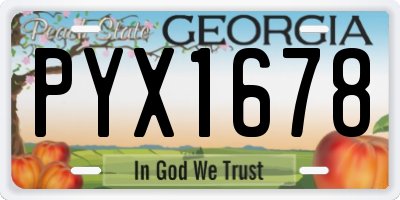 GA license plate PYX1678
