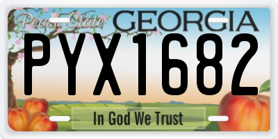 GA license plate PYX1682