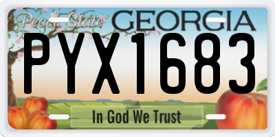 GA license plate PYX1683