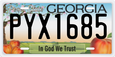 GA license plate PYX1685