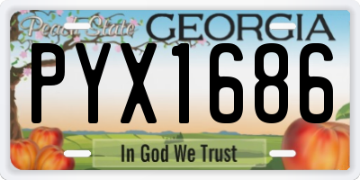 GA license plate PYX1686