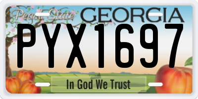 GA license plate PYX1697