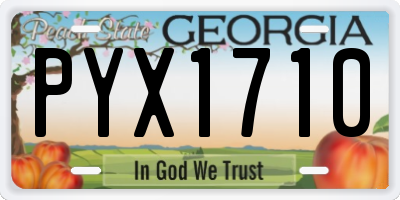 GA license plate PYX1710