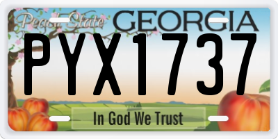 GA license plate PYX1737